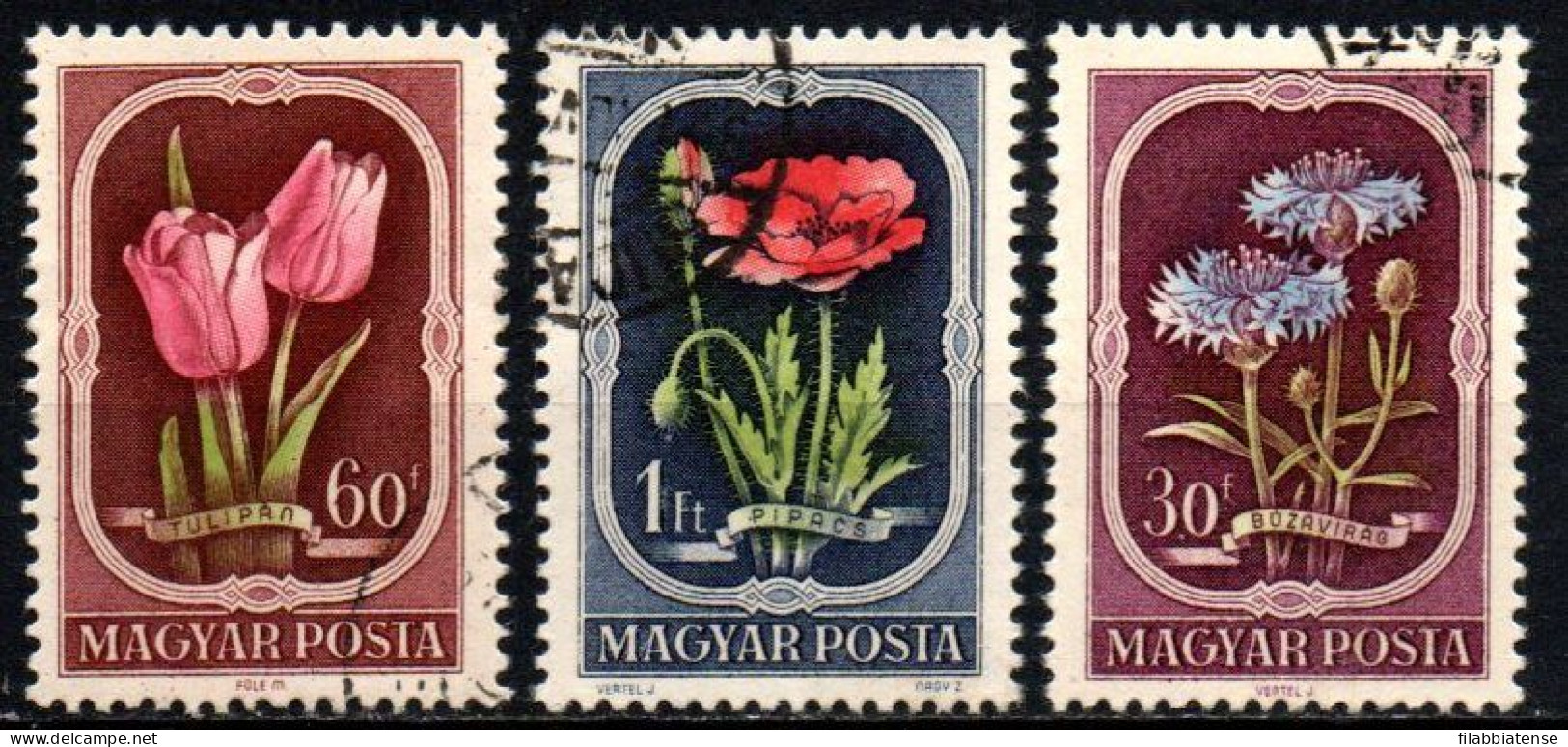 1951 - Ungheria 1024 + 1026/27 Fiori   ------ - Usati