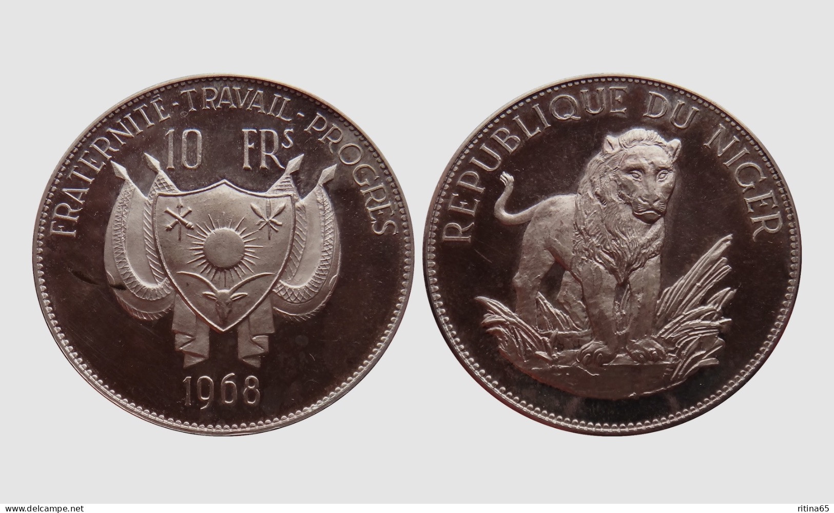 NIGER !!! 10 FRANCS 1968 PROOF IN ARGENTO - Niger