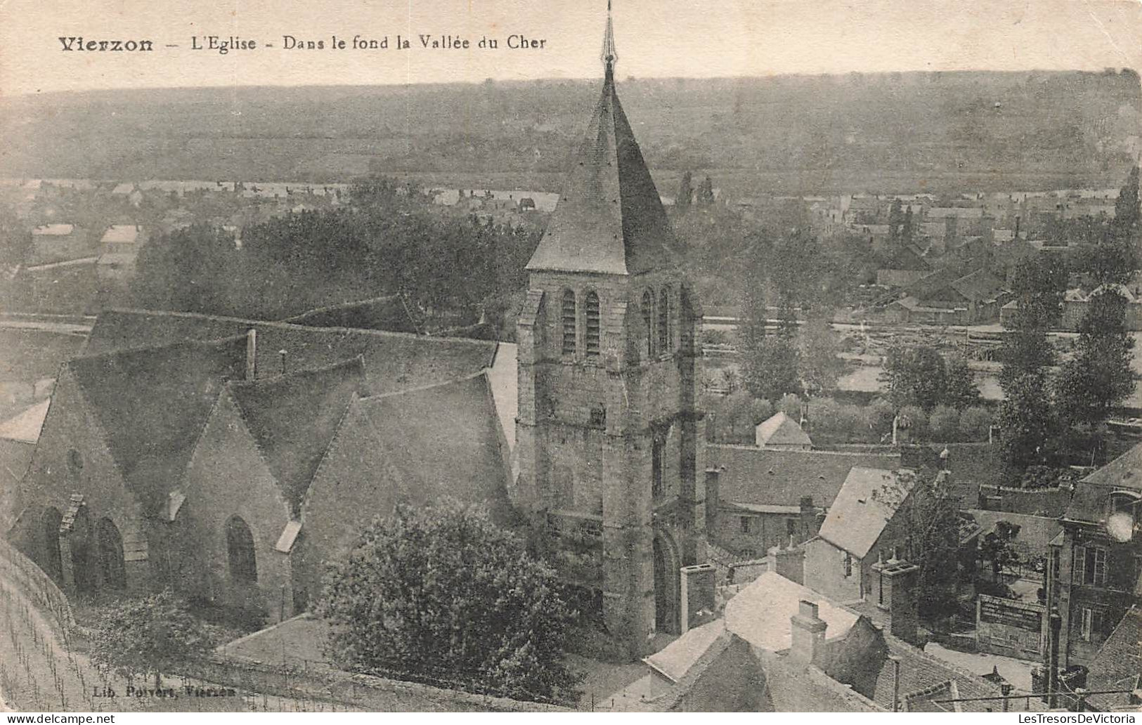 FRANCE - Vierzon - L'église - Dans Le Fond La Vallée Du Cher - Carte Postale Ancienne - Vierzon