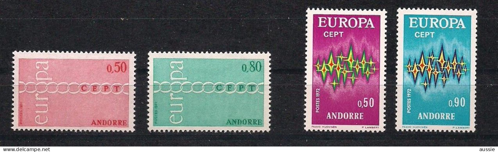 Cept 1970-1971 Andorre Français Andorra Yvertn° 212-213 Et 217-218 *** MNH   Cote 91 € - 1971
