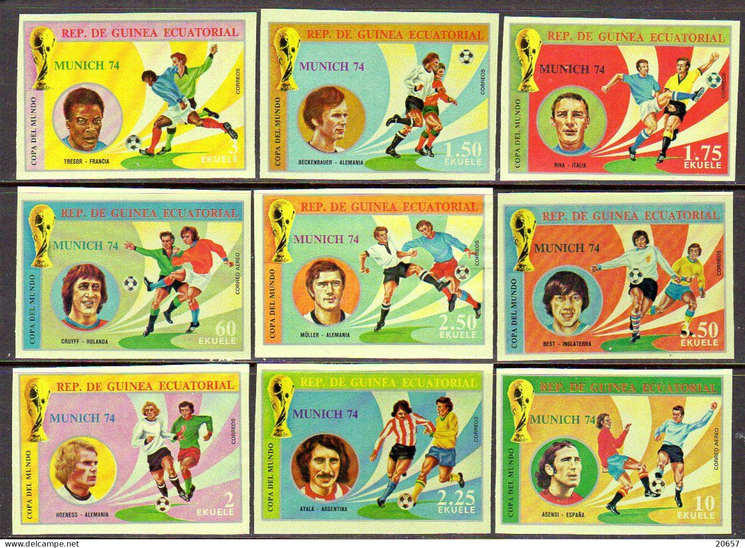 Guinea écuatorial Guinée équatoriale 0371/79A Mi Mondial Football Allemagne Fédérale RFA 1974 - 1974 – West-Duitsland