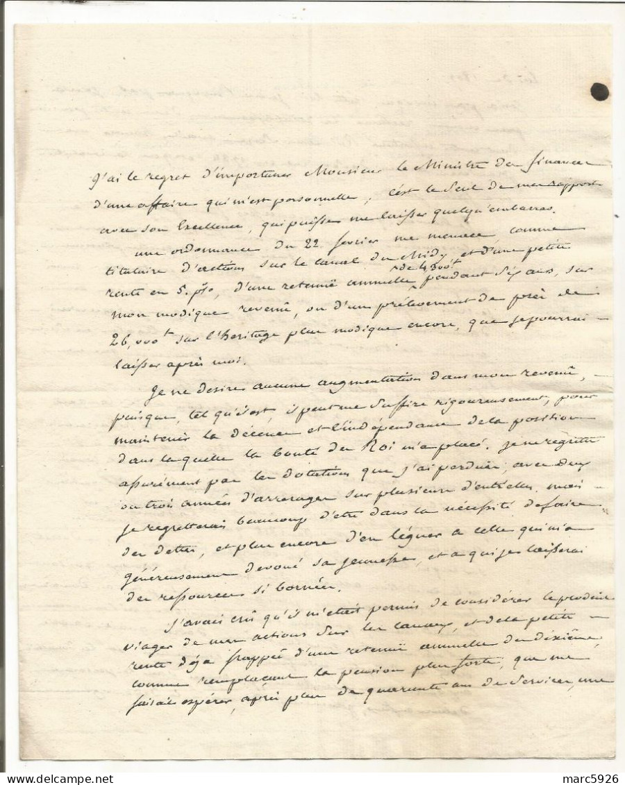 N°1502 ANCIENNE LETTRE DE MOLLIEZ AU COMTE ROY DATE 1821 - Documents Historiques