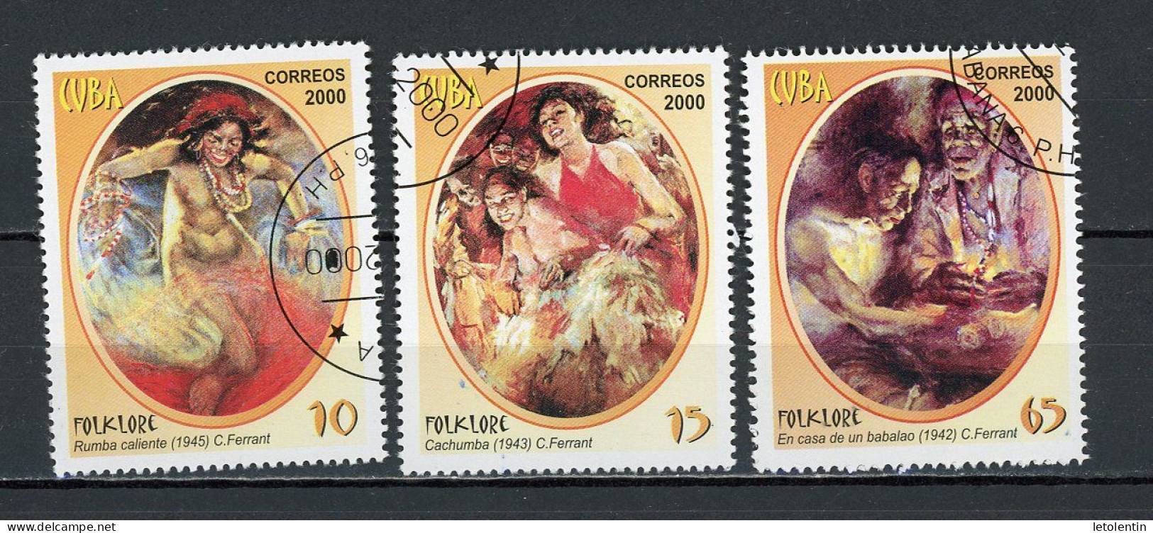 CUBA -  FOLKLORE  N°Yt 3848+3849+3850 Obli. - Gebruikt