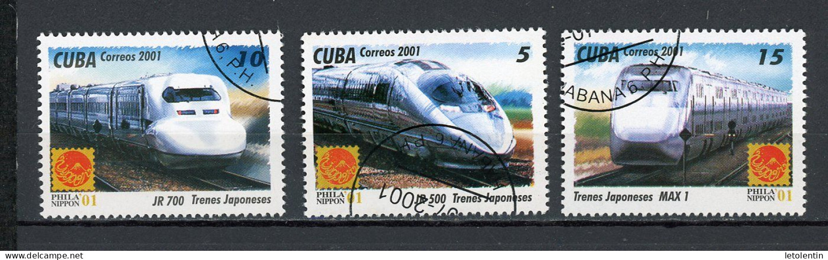 CUBA -  TRAINS  N°Yt 3937+3938+3939 Obli. - Gebraucht