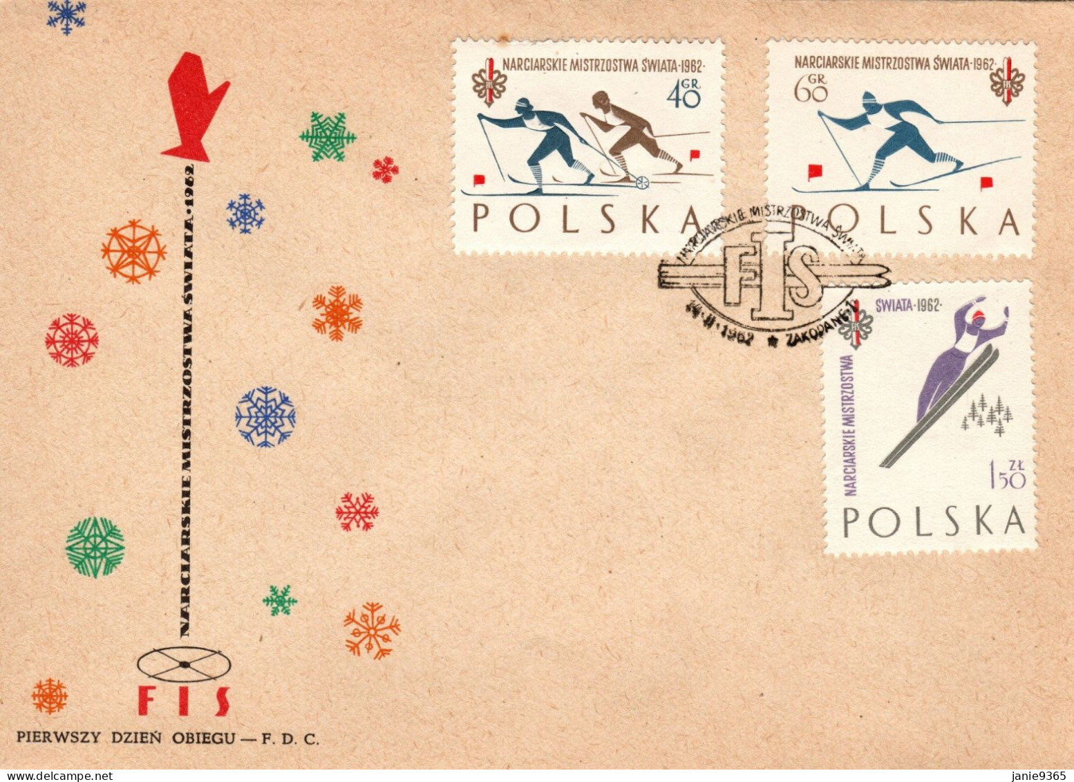 Poland 1962 World Ski Championship, First Day Cover - FDC