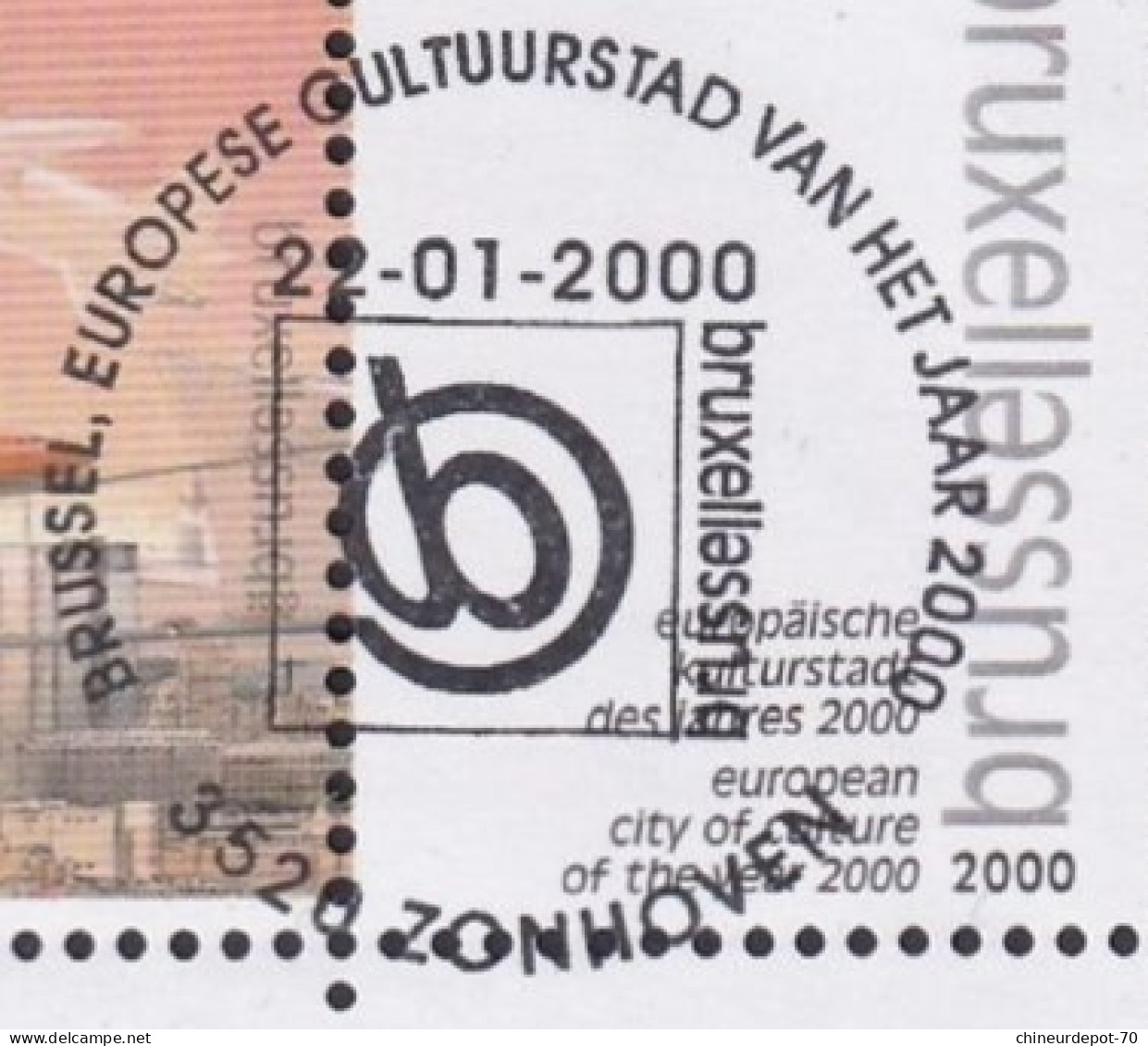 VILLE EUROPEENNE DE LA CULTURE DE L AN 2000 BORD DE FEUILLE CACHET ZONHOVEN - Dated Corners