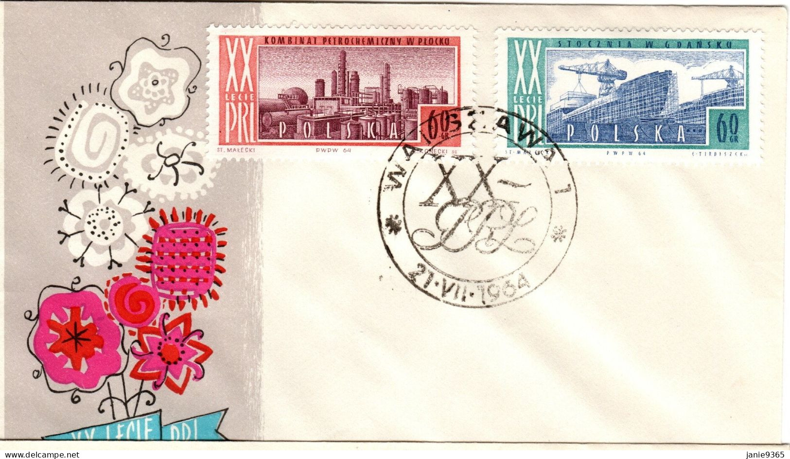 Poland 1964 20 Anniv Of The Polish People ,First Day Cover A - FDC