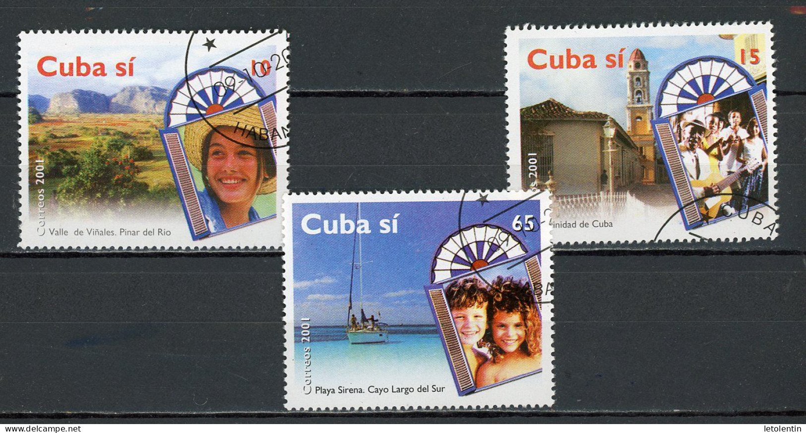 CUBA -  TOURISME  N°Yt 3950+3951+3952 Obli. - Usados