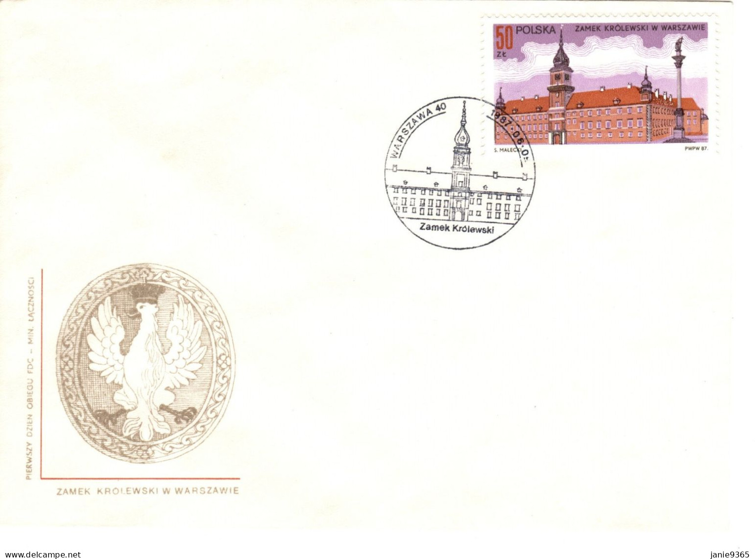 Poland 1987 Royal Castle Warsaw, First Day Cover - FDC
