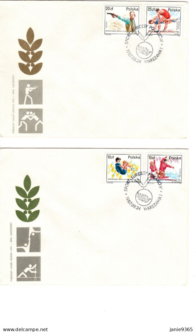Poland 1987 Sports,set 2 First Day Cover - FDC