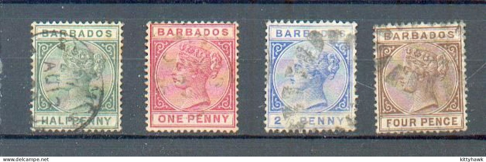 B 148  - Barbades - YT 39-40-41-44 ° Obli - Barbados (...-1966)