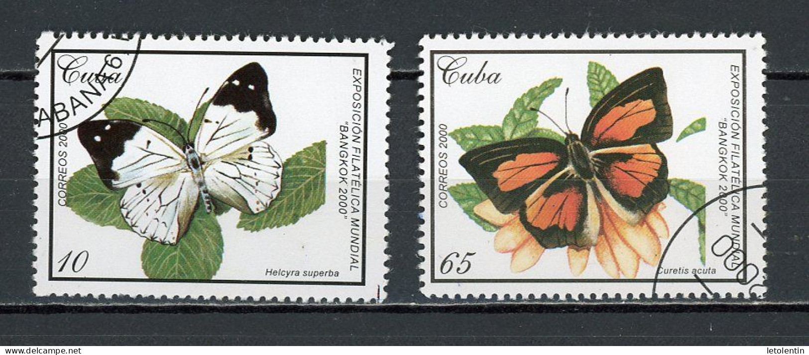 CUBA -  PAPILLONS  N°Yt 3852+3855 Obli. - Gebruikt