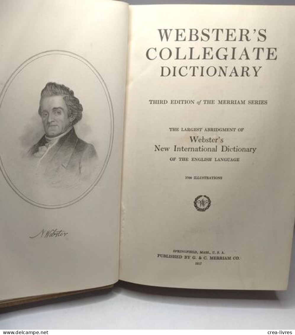 Webster's Collegiate Dictionary - Third Edition Of The Merriam Series - The Largest Abridgment Of Webster's New Internat - Diccionarios