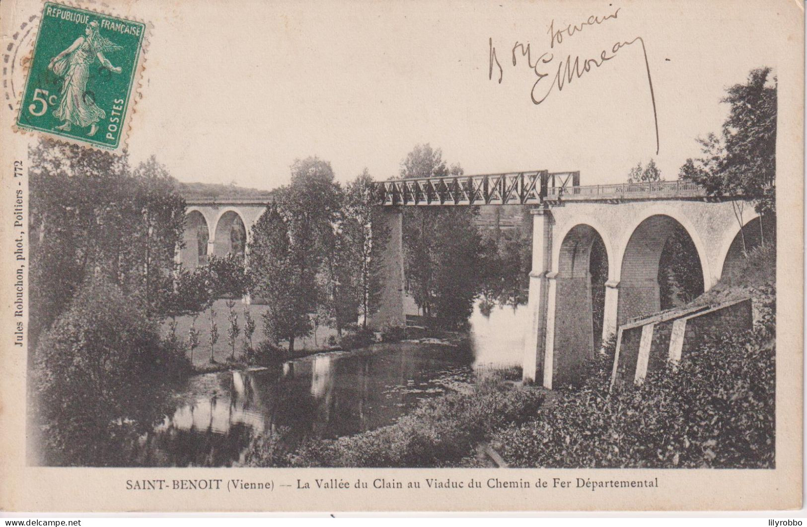 FRANCE - SAINT-BENOIT.  La Vallee Du Clain  Au Viaduc Du Chemin De Fer Departemental - Saint Benoit