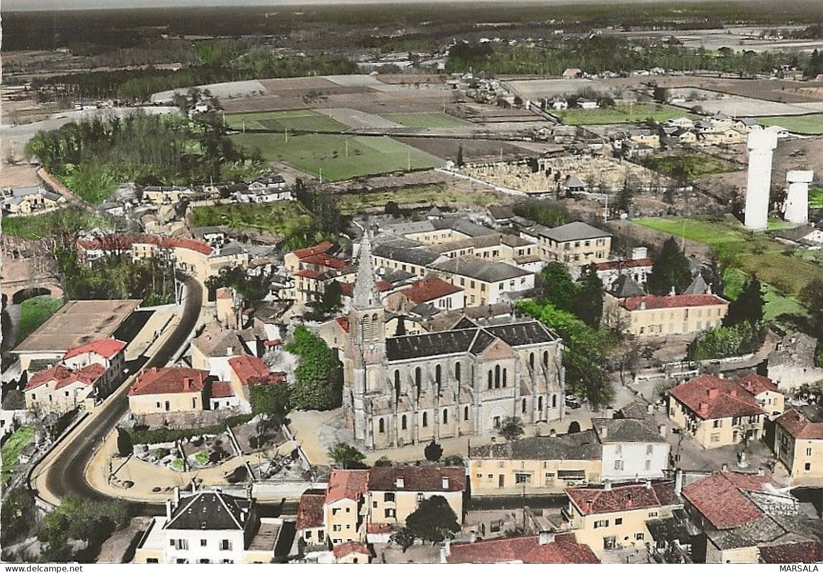 CPSM Tartas L'église Et La Ville Haute - Tartas