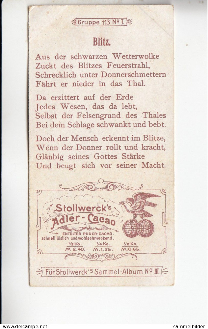 Stollwerck Album No 3 Himmelsgesichter  Blitz    Grp 113#1 Von 1899 - Stollwerck