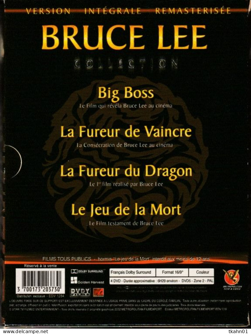 BRUCE-LEE  COFFRET  4 DVD  VERSION INTEGRALE REMASTERISEE - Acción, Aventura