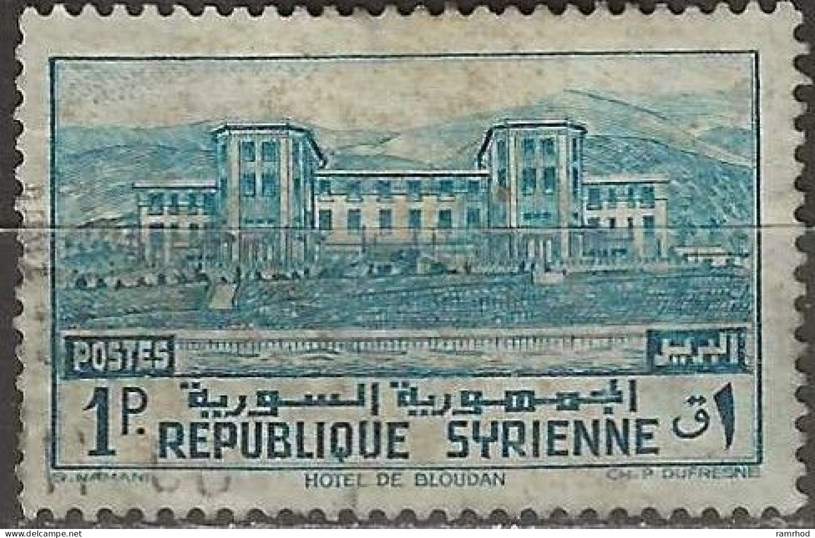 SYRIA 1940 Hotel De Bloudan - 1p. - Blue FU - Oblitérés