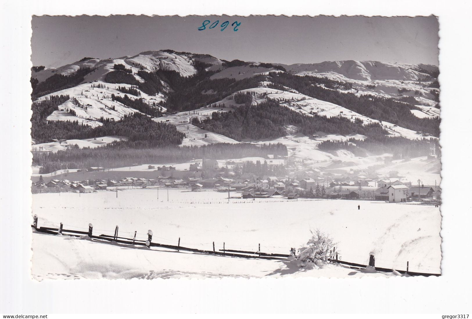 E5214) KIRCHBERG - Verschneite Ansicht RIchtung Häuser Kirche Berge - Kirchberg