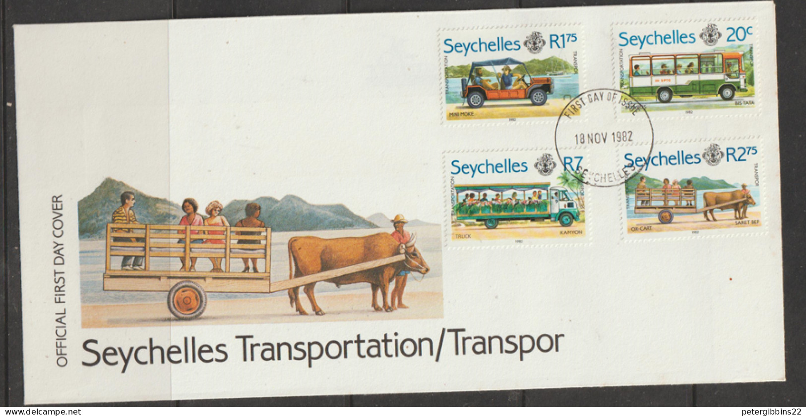 Seychelles 1982  SG 546-9  Transportation  First Cay Cover - Seychellen (1976-...)