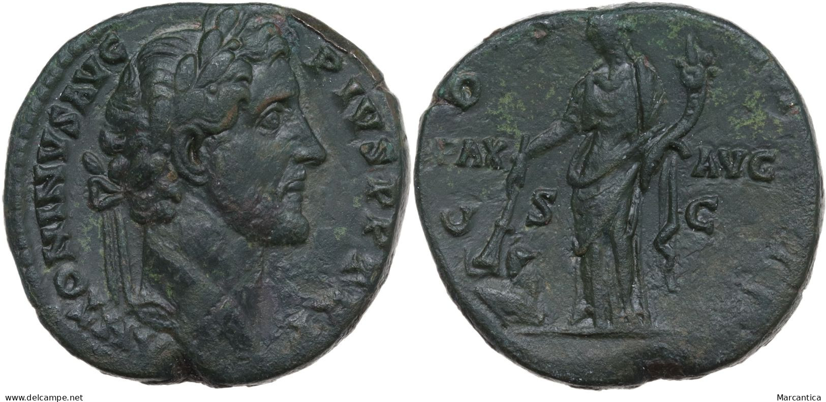 ANTONINUS PIUS, A.D. 138-161. AE Sestertius (24.80 G), Rome Mint, Ca. A.D. 145-161. - The Anthonines (96 AD To 192 AD)