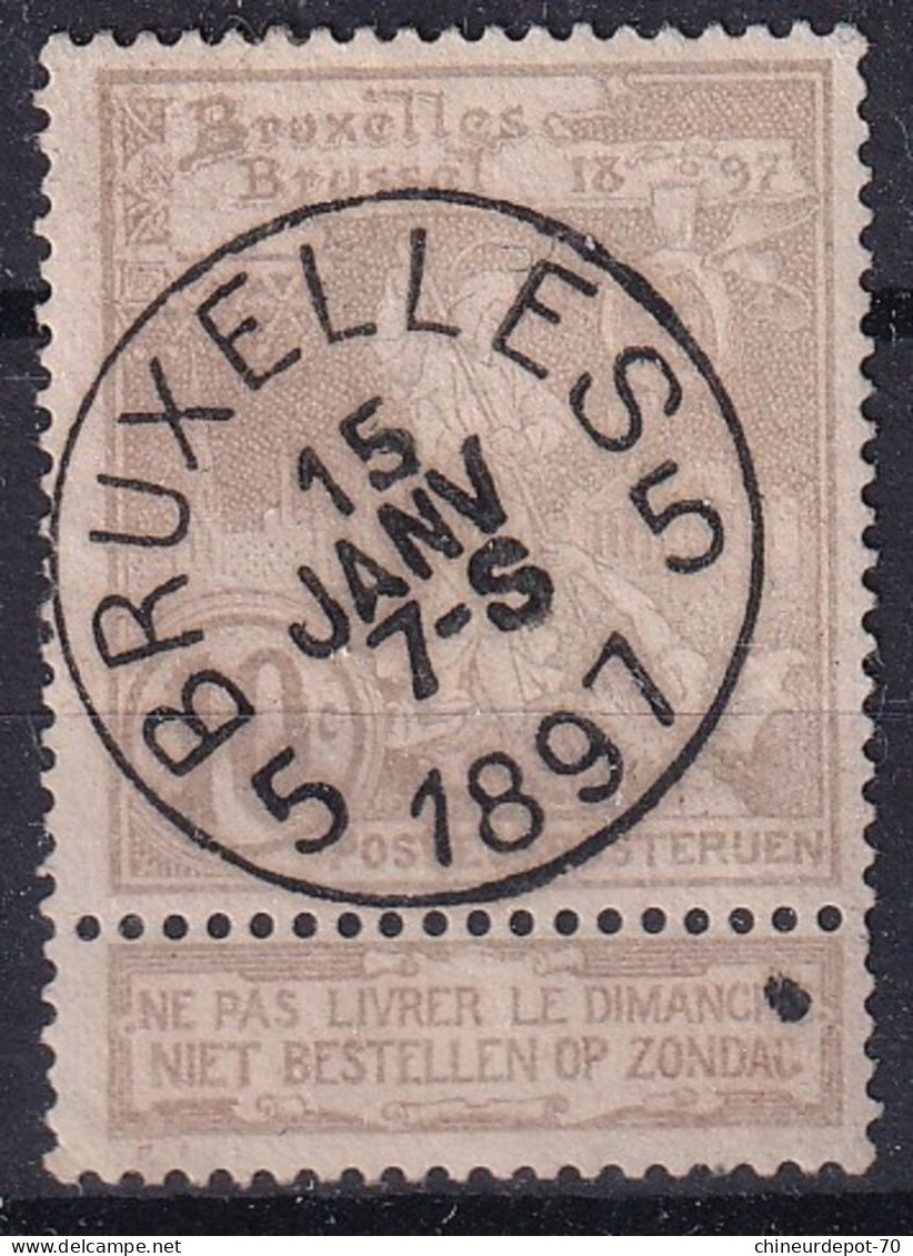 N° 72 EXPOSITION CACHET BRUXELLES 5 LE 15 JANV 7-S 1897 - 1894-1896 Ausstellungen