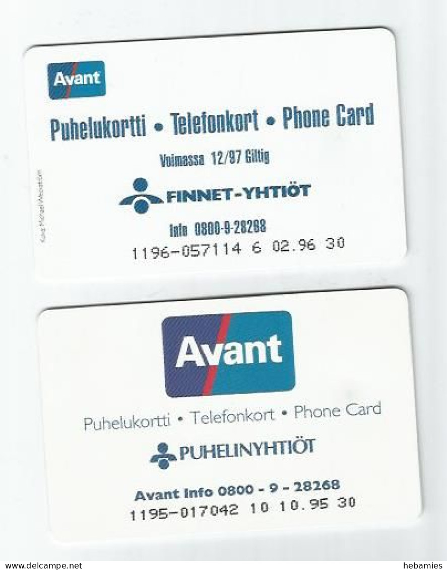 AVANT - TOIMIRAHA OY - 2 PHONECARDS - FINLAND - - Finlande
