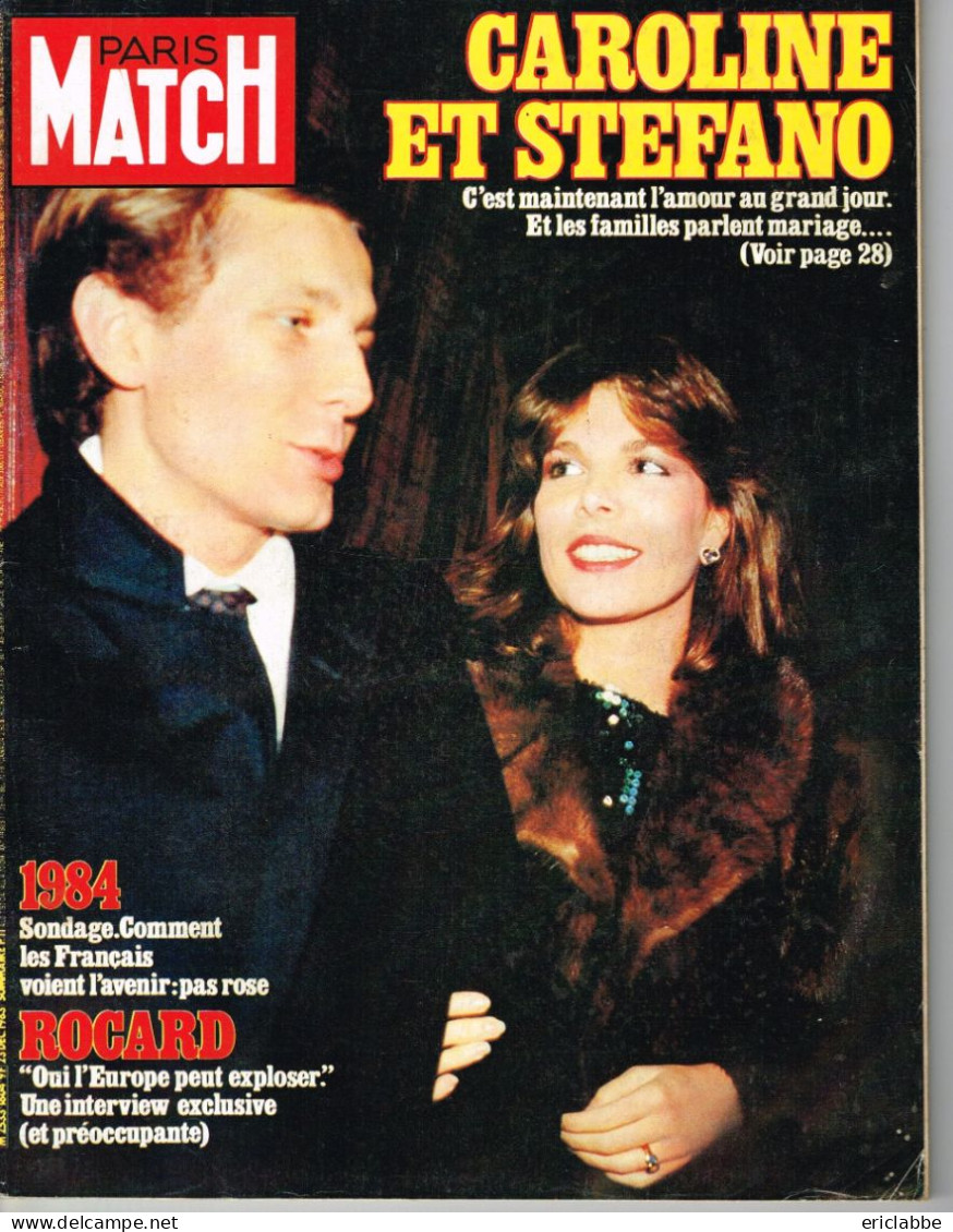 PARIS MATCH N°1804 Du 23 Décembre 1983 Caroline Et Stefano - 1984 - Rocard - Algemene Informatie