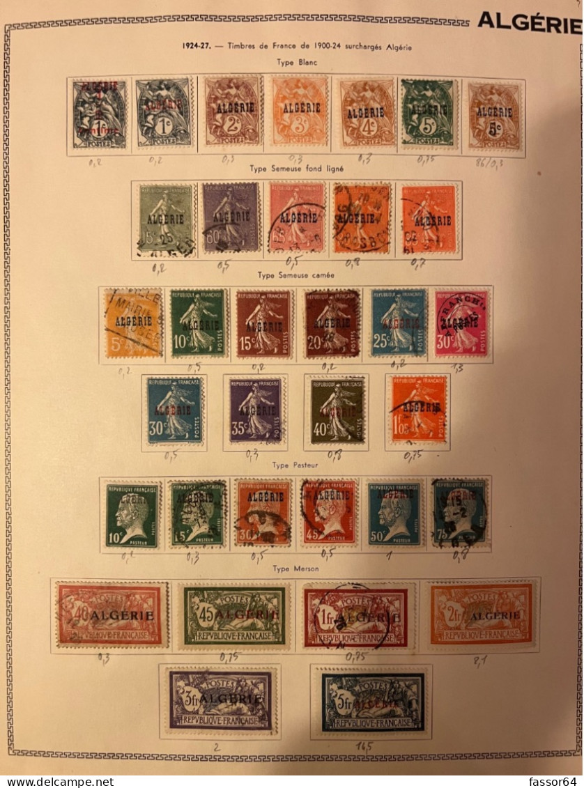 Algérie Neuf Et Oblitérés QT Lot 80 Quasi Complet 1924/1958 Cote + 1200 Euros - Autres & Non Classés