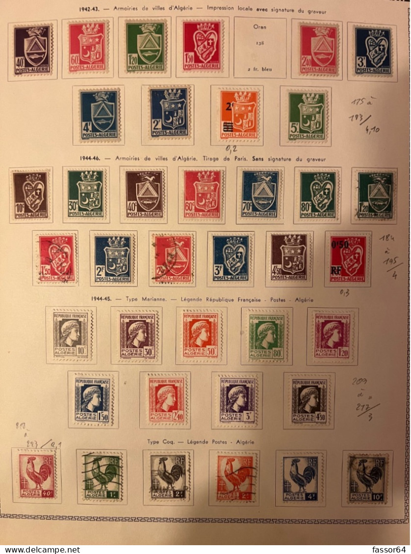 Algérie neuf et oblitérés QT Lot 80 Quasi Complet 1924/1958 Cote + 1200 euros