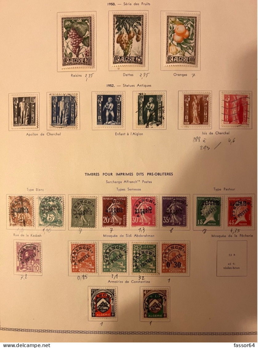 Algérie neuf et oblitérés QT Lot 80 Quasi Complet 1924/1958 Cote + 1200 euros