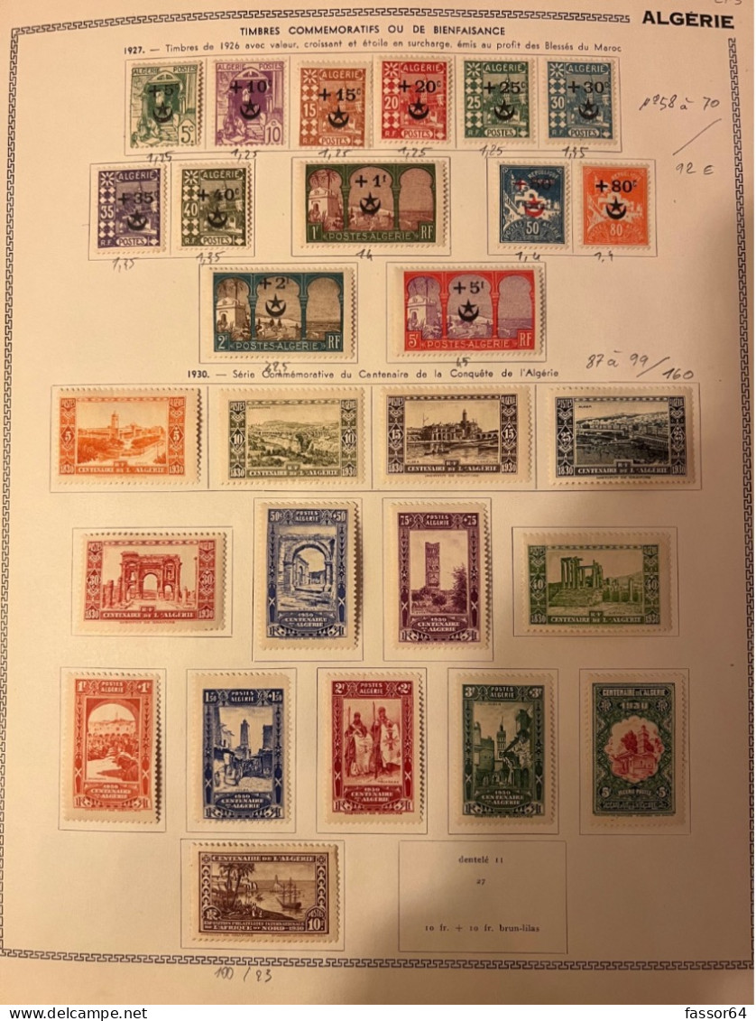 Algérie neuf et oblitérés QT Lot 80 Quasi Complet 1924/1958 Cote + 1200 euros