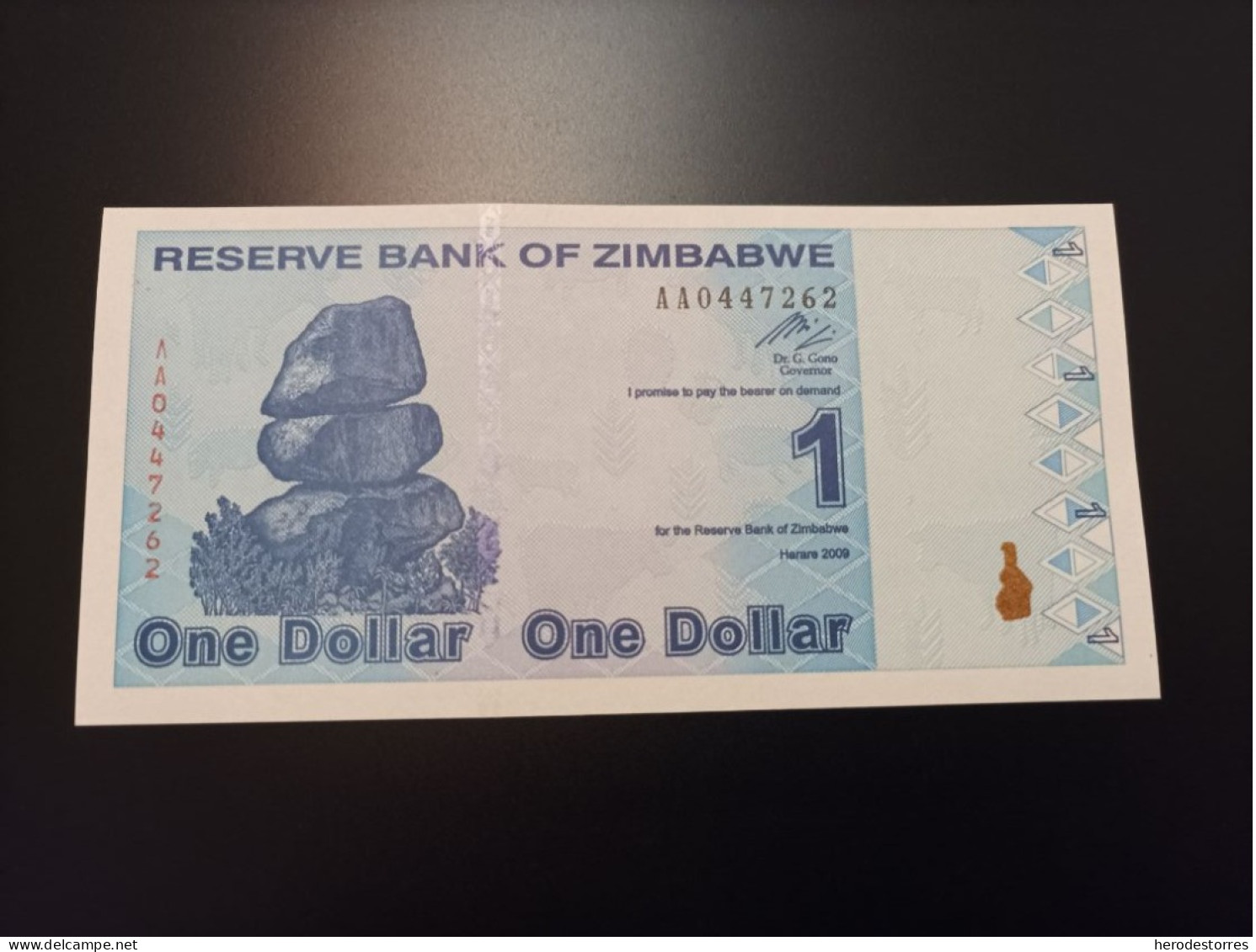 Billete Zimbabwe 1 Dolar, Año 2009, Serie AA, UNC - Simbabwe