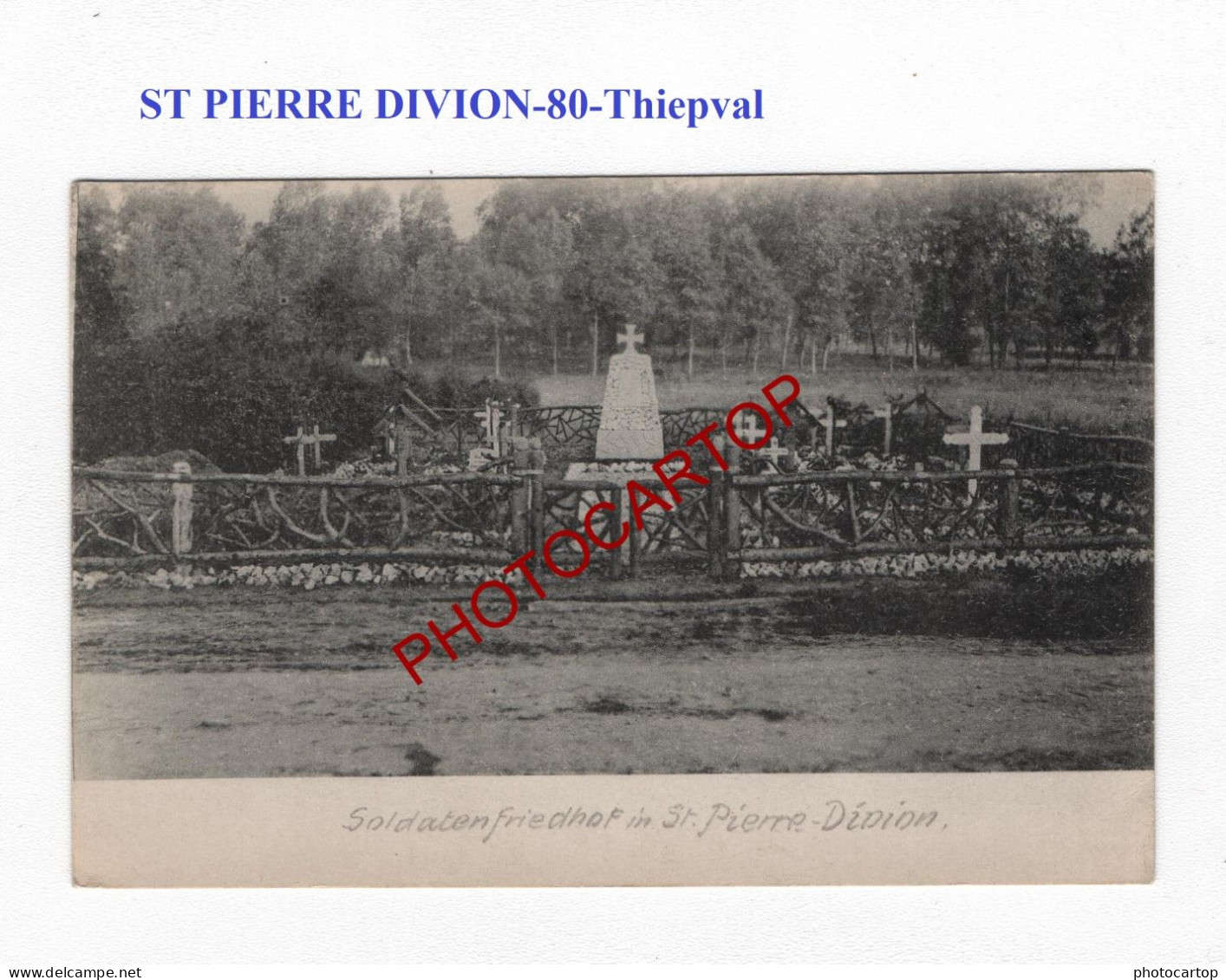 ST PIERRE DIVION-80-Thiepval-Tombes Allemandes-Cimetière-CARTE Imprimee Allemande-GUERRE 14-18-1 WK-FRANCE- - Cimetières Militaires