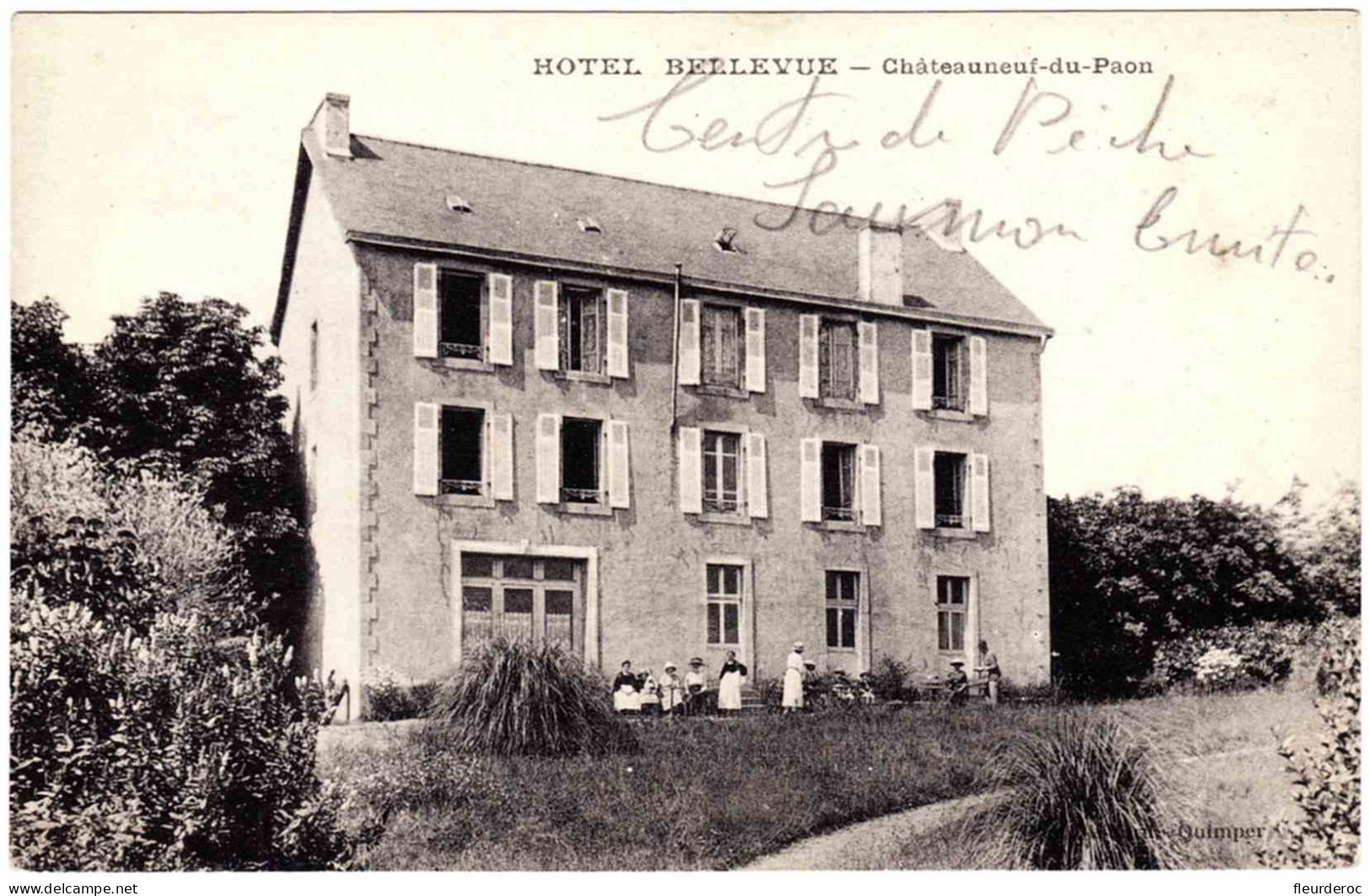 29 - B58783CPA - CHATEAUNEUF DU PAON - FAOU - HOTEL BELLEVUE - Parfait état - FINISTERE - Châteauneuf-du-Faou