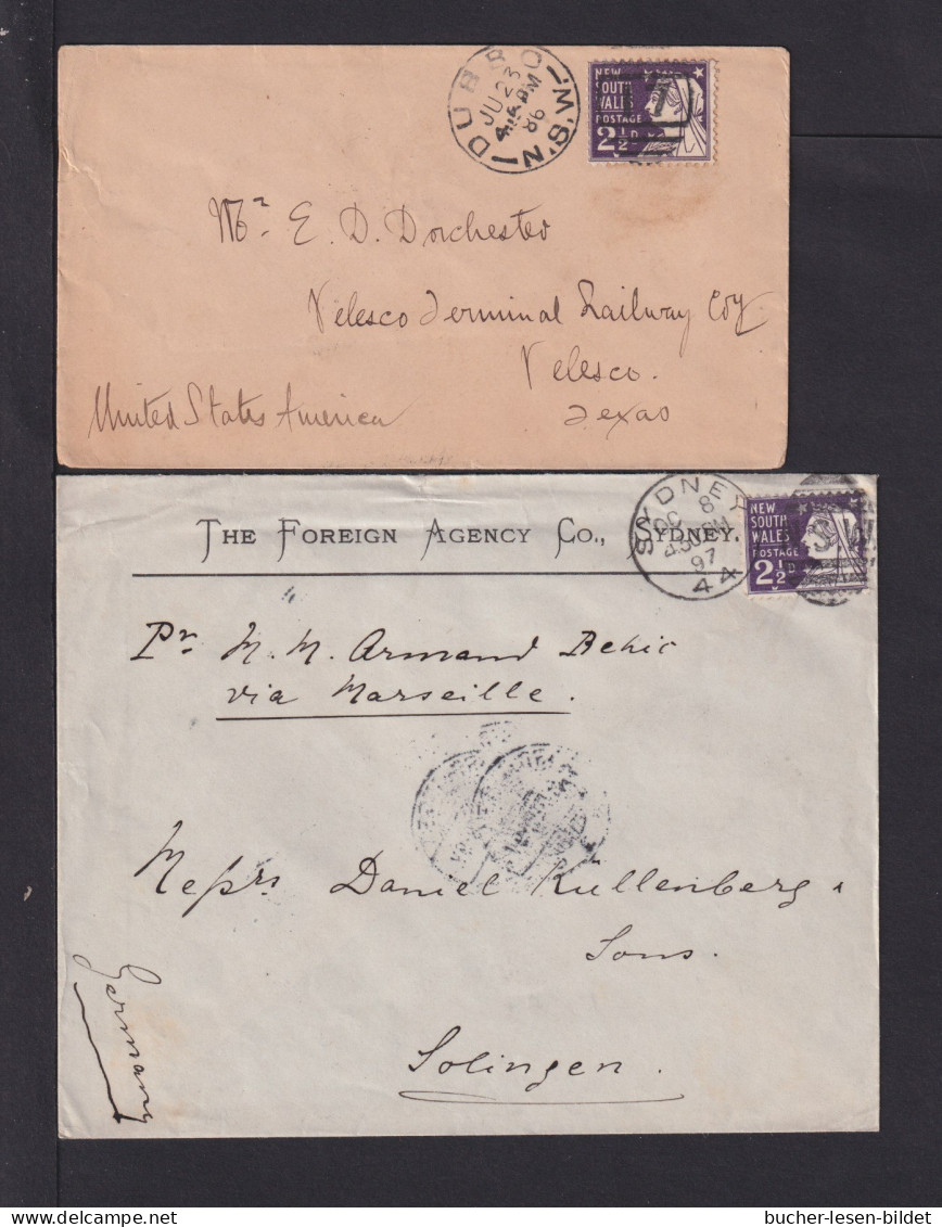 1897/8 - 2 Brief Ins Ausland, 1x Ab Sydney, 1x Ab DUBBO - Lettres & Documents