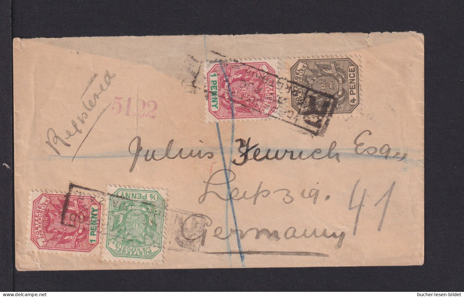 Buntfrankatur Auf Brief Ab Pretoria Nach Leipzig - Transvaal (1870-1909)