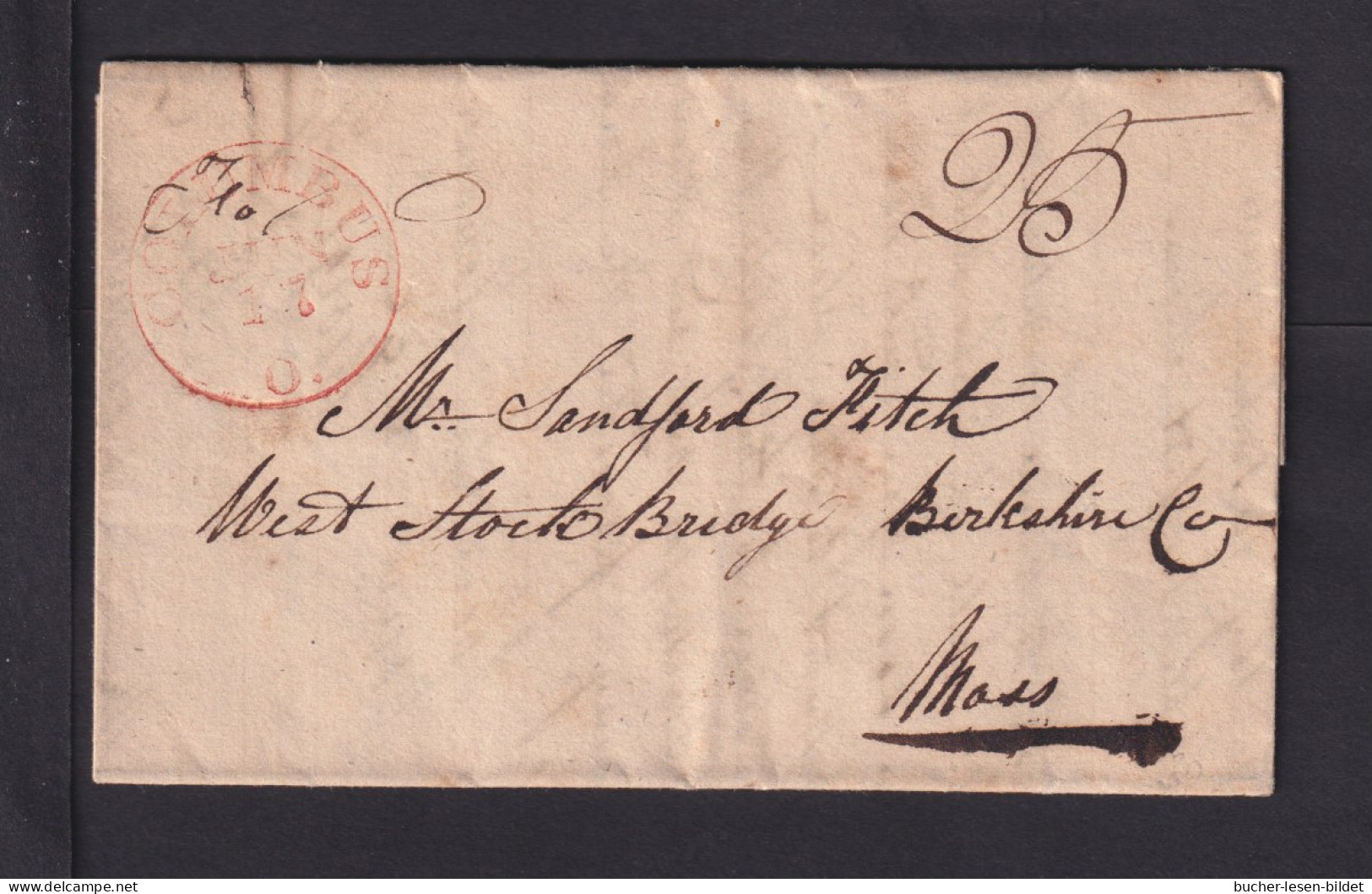 1838 - Brief Mit Rotem Aufgabestempel COLUMBUS  - …-1845 Vorphilatelie