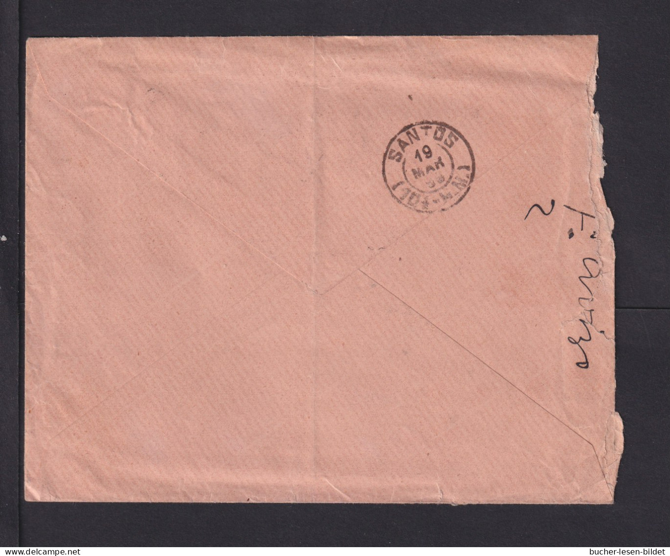 Brief Ab Iguape Nach Santos - 200 R. Portomarke Mit Ankunftstempelt - Storia Postale