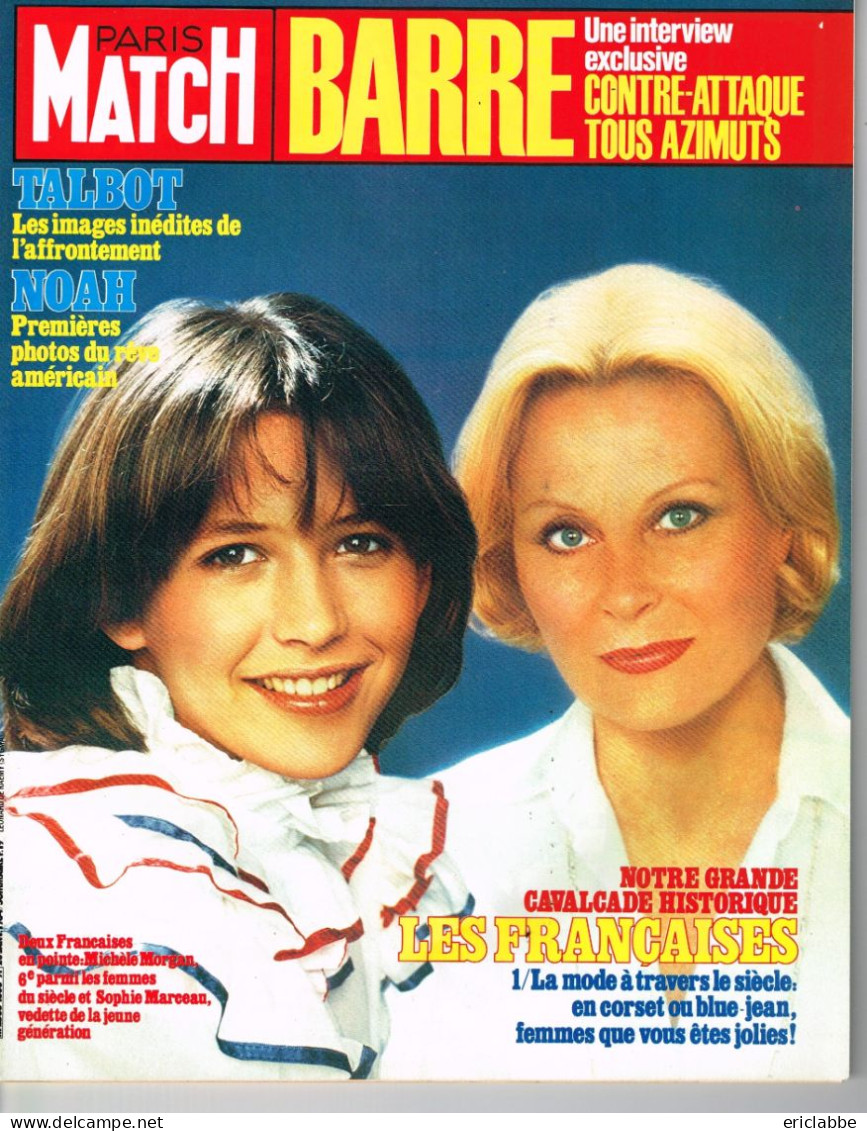 PARIS MATCH N°1808 Du 20 Janvier 1984 Michèle Morgan Et Sophie Marceau - Talbot - Noah - Les Françaises - Testi Generali