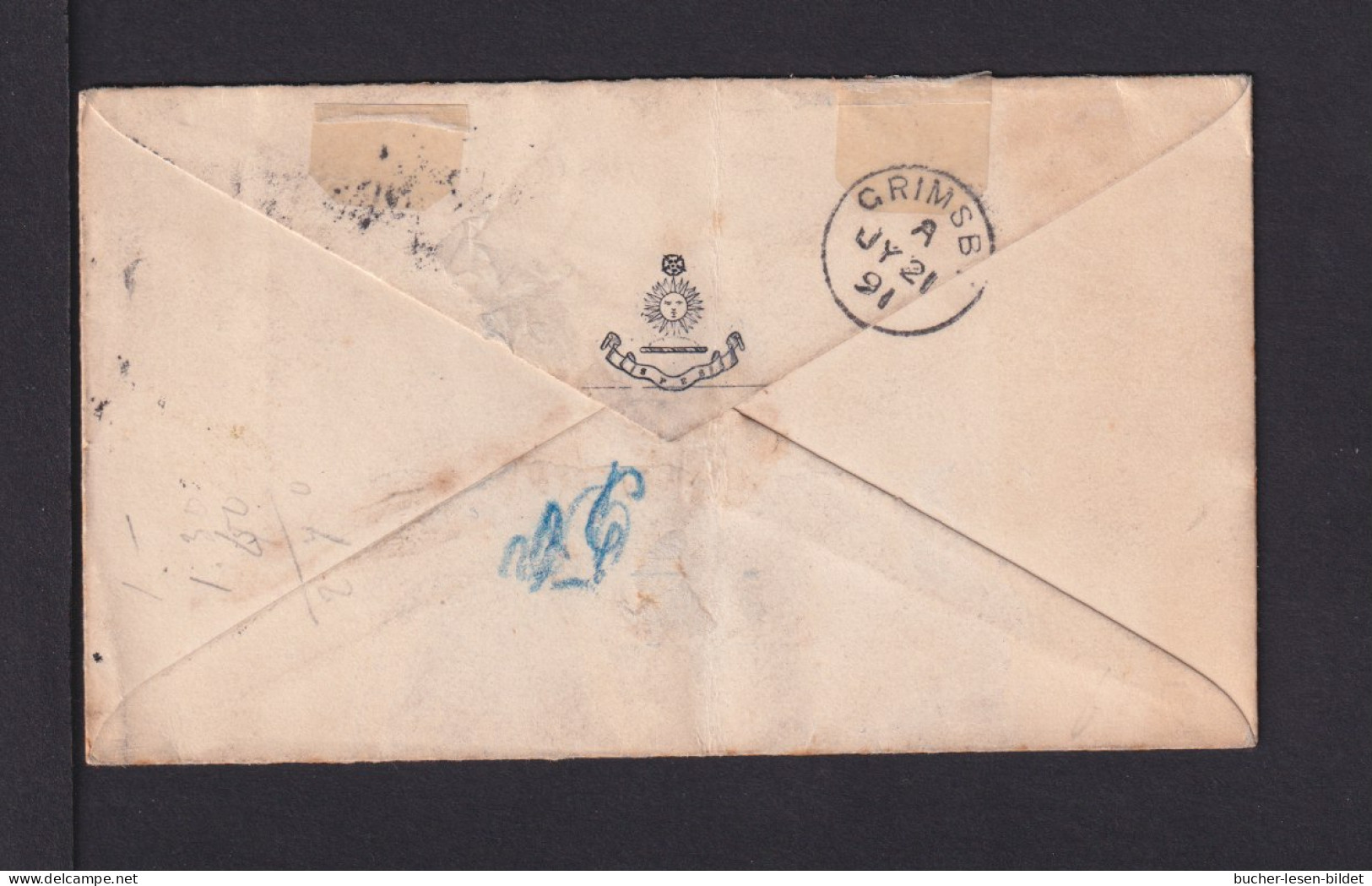 1891 - 1 P. Gebührenmarke Auf Brief Ab London Nach Grimbsy - Briefe U. Dokumente