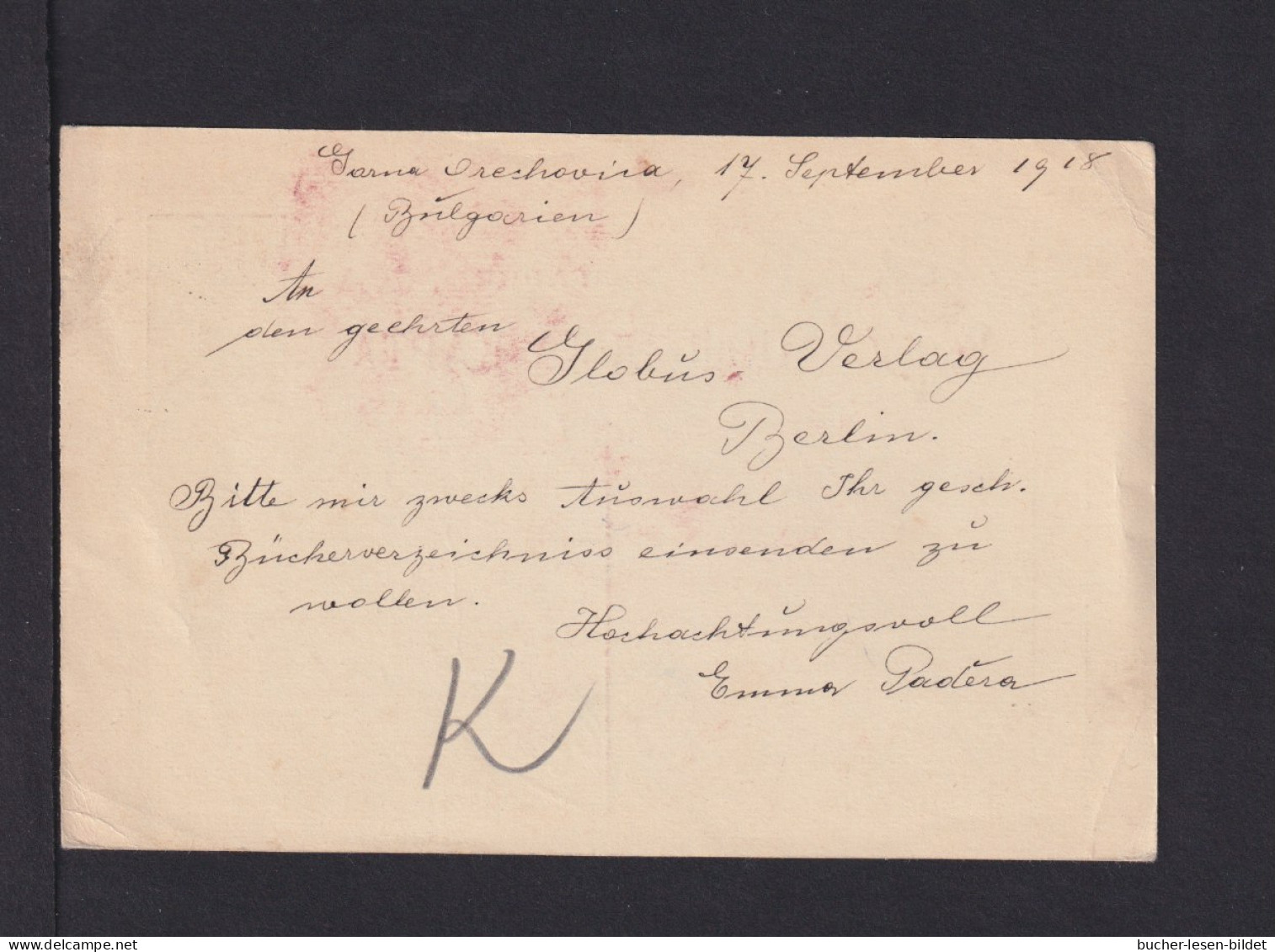 1918 - 5 St. Ganzsache Aus DRECHOVINA Nach Berlin - Zensuren - Lettres & Documents