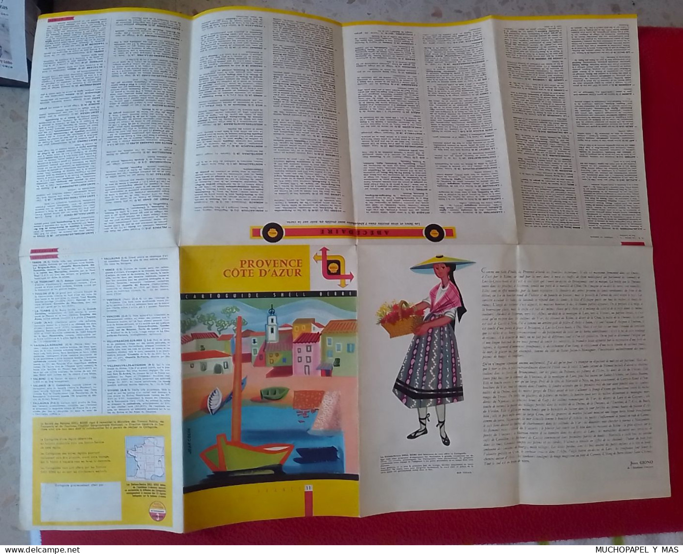 ANTIGUO FOLLETO GUÍA..CARTOGUIDE SHELL BERRE PROVENCE CÔTE D'AZUR FRANCE 11 COSTA AZUL MAPA CARTE...MAP FRANCIA... - Europe