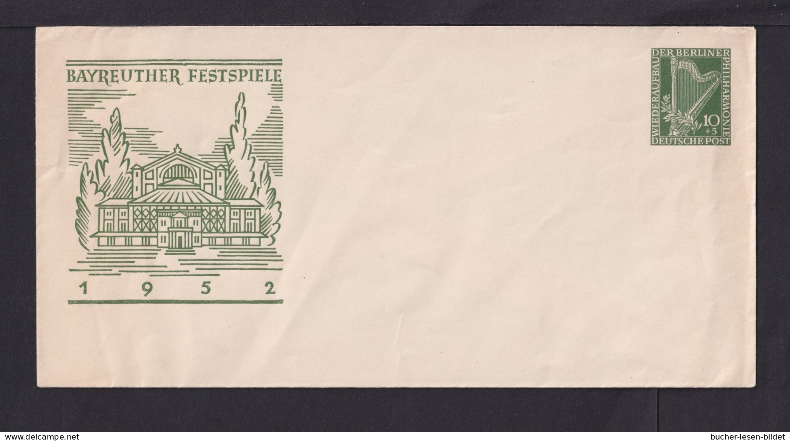 1952 - 10 Pf. Philharmonie Ganzsache "Bayreuther Feststpiele" - Ungebraucht - Enveloppes Privées - Neuves