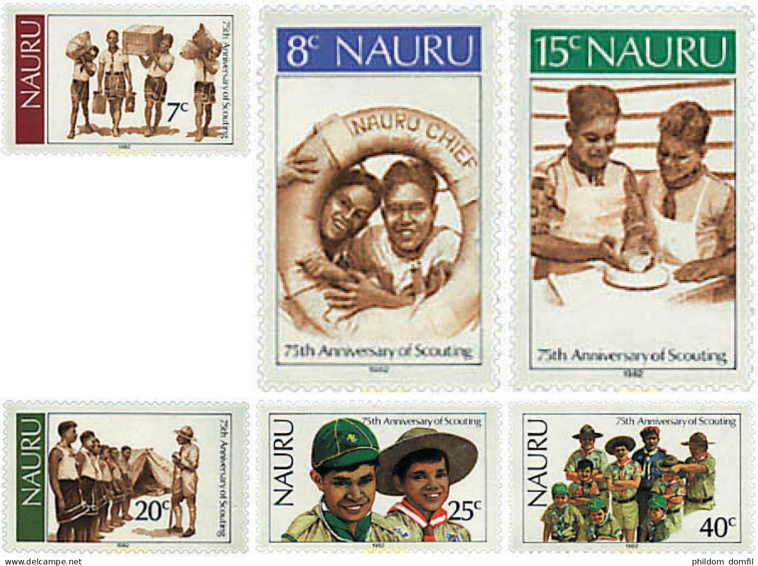 725169 HINGED NAURU 1982 75 ANIVERSARIO DEL ESCULTISMO - Nauru