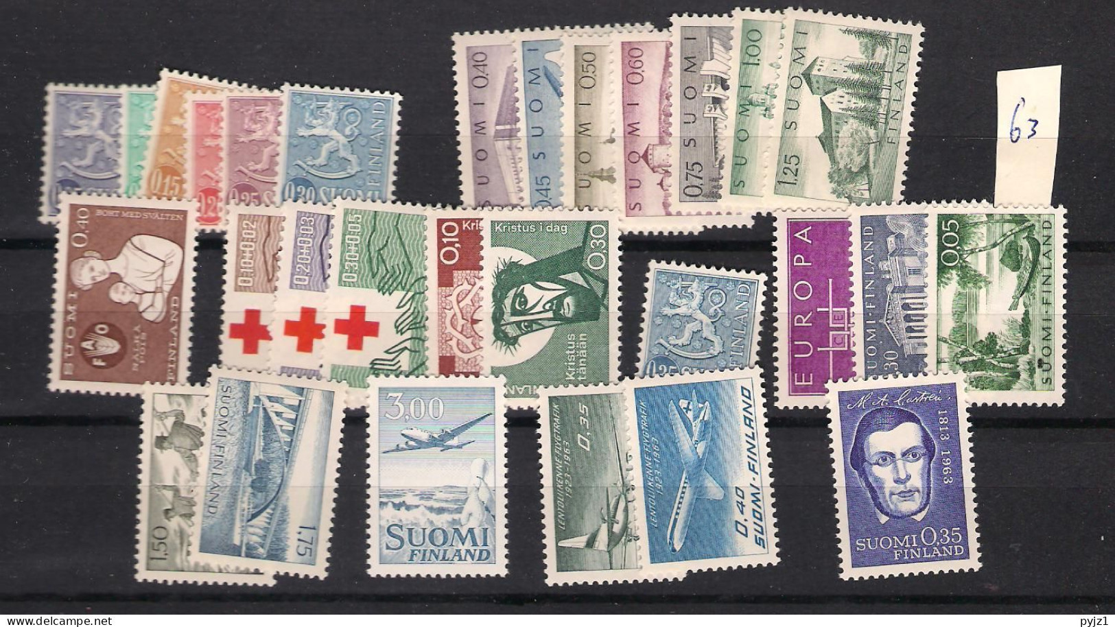 1963 MNH Finland, Year Complete According To Michel, Postfris** - Années Complètes