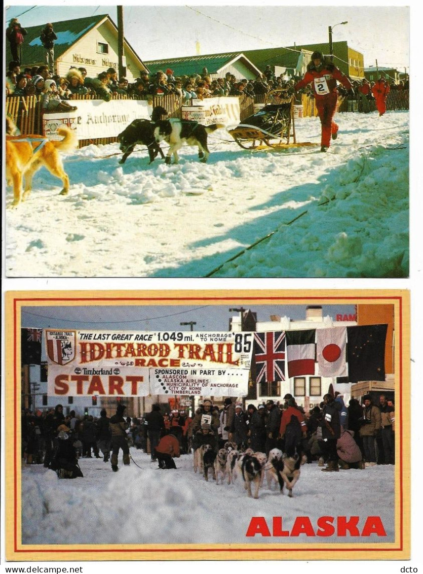 2 Cpm ALASKA Start Famous Sied Dog Race "Iditarod Race" Anchorage To Nome; Susan Butcher Into The Finish Chute In Nome - Autres & Non Classés