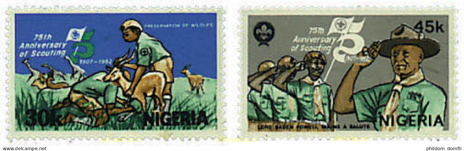 725173 HINGED NIGERIA 1982 75 ANIVERSARIO DEL ESCULTISMO - Nigeria (1961-...)