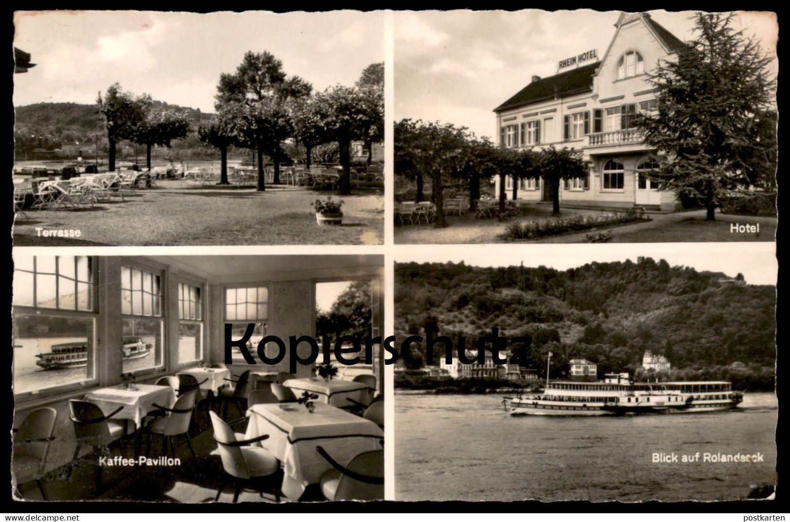 ALTE POSTKARTE BAD HONNEF RHEINHOTEL SPETSMANN HOTEL KAFFEE-PAVILOON TERRASSE BLICK AUF ROLANDSECK AK Cpa Postcard - Bad Honnef