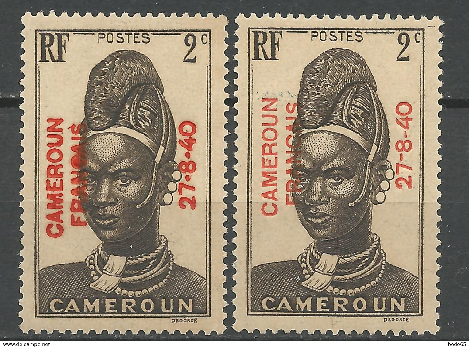CAMEROUN N° 208 Surcharge Grasse Et Maigre Gom Coloniale NEUF**  SANS CHARNIERE  / Hingeless / MNH - Neufs